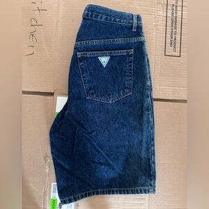 Vintage 90s GUESS Denim Jean Shorts - Baggy Wide Leg Loose Fit  — 32” Waist